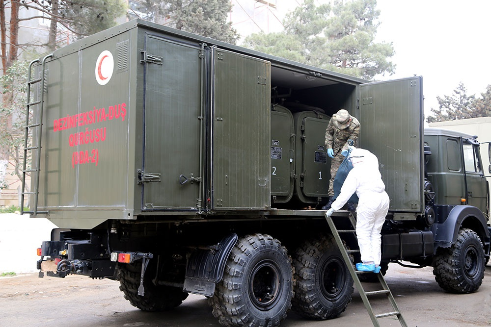 Koronavirusla bağlı Azərbaycan Ordusunda qabaqlayıcı tədbirlər həyata keçirilir - VİDEO