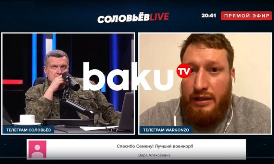 Ermənipərəst rusiyalı teleaparıcı Solovyov dezinformasiya yaymağa davam edir - VİDEO