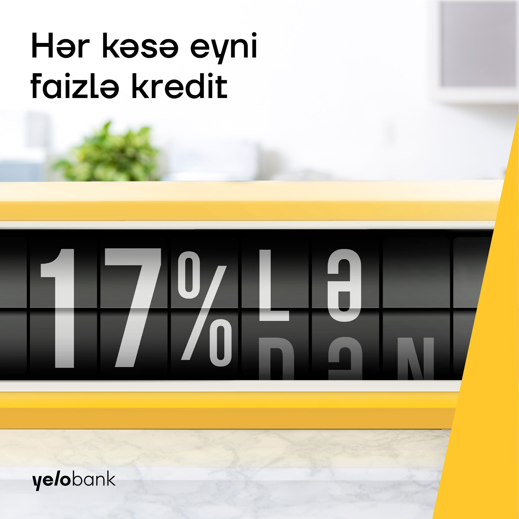 Yelo bankdan illik 17% ilə kreditlər