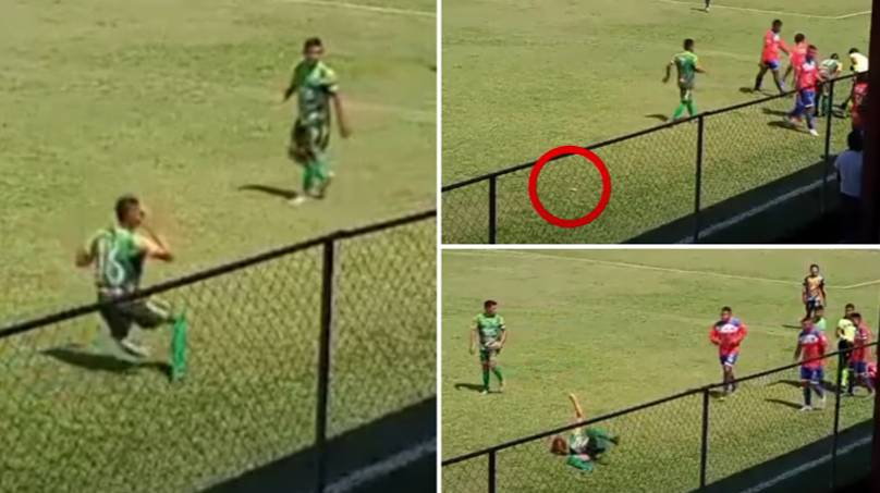 Futbolçu daşı öz başına vurub, simulyasiyaya əl atdı - VİDEO