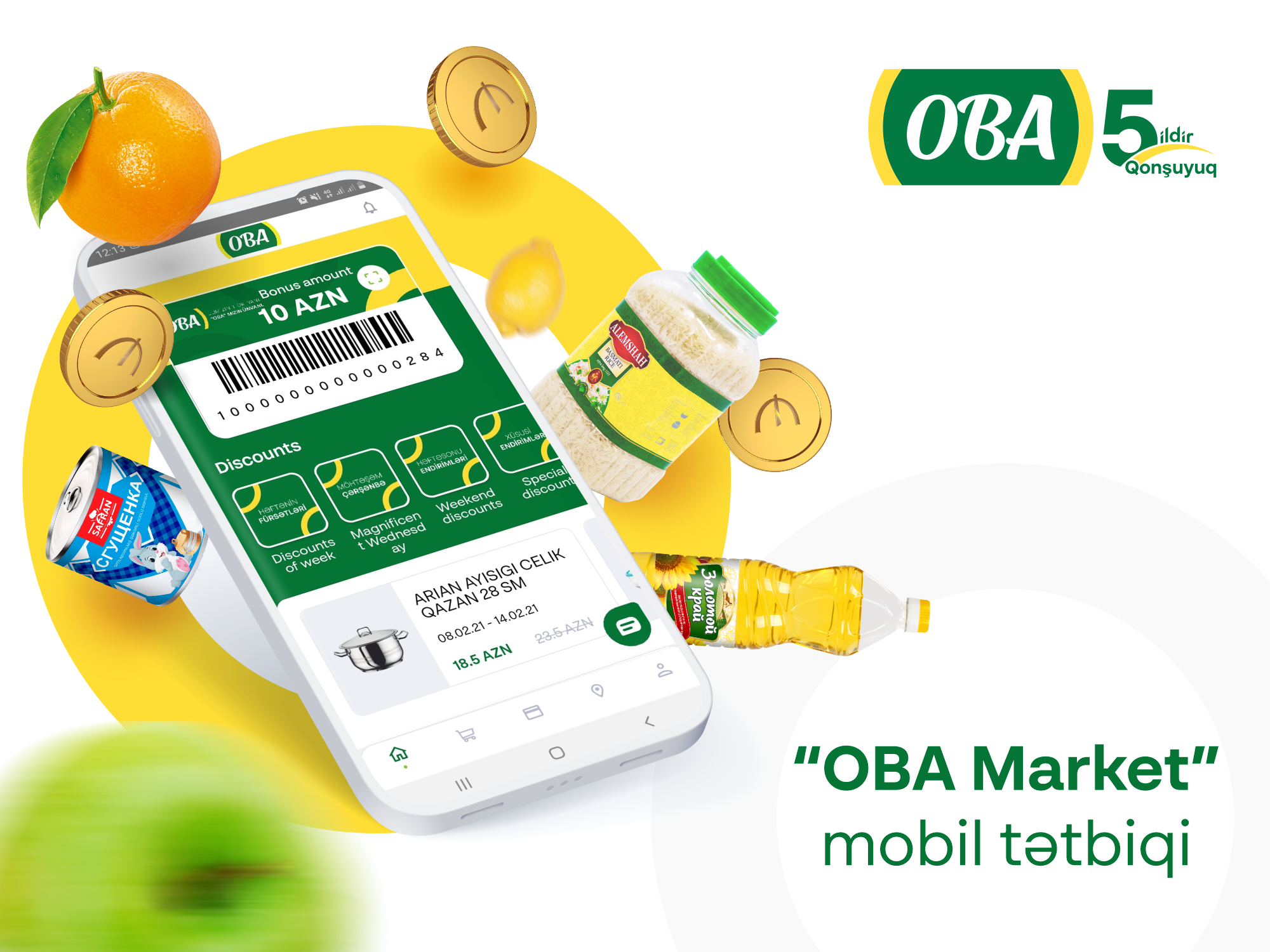 “OBA Market” mobil tətbiqi istifadəyə verildi