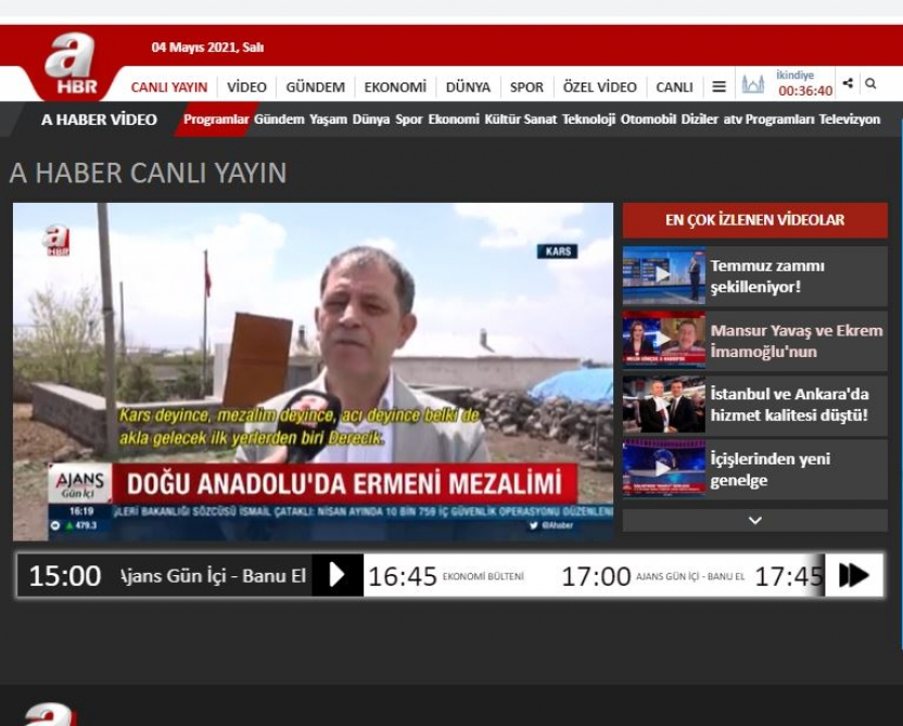 “A Haber” telekanalı: erməni quldurları Qarsda 360 türkü diri-diri yandırıblar