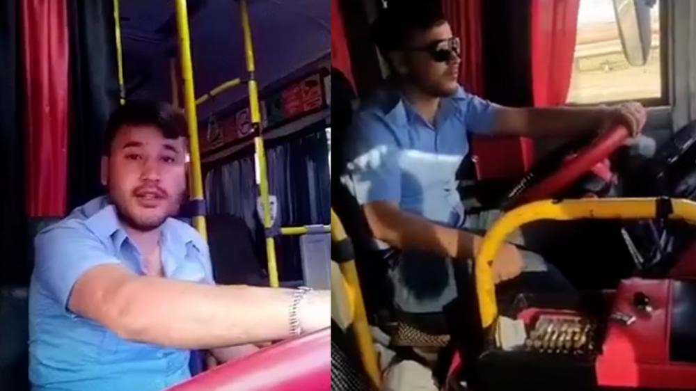 Bakıda “TikTok”a video çəkən avtobus sürücüsü insanların həyatını təhlükəyə atır - VİDEO
