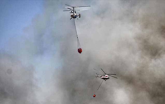 Oğuzda dağlıq ərazidə başlayan yanğının söndürülməsinə helikopter cəlb edildi - YENİLƏNİB