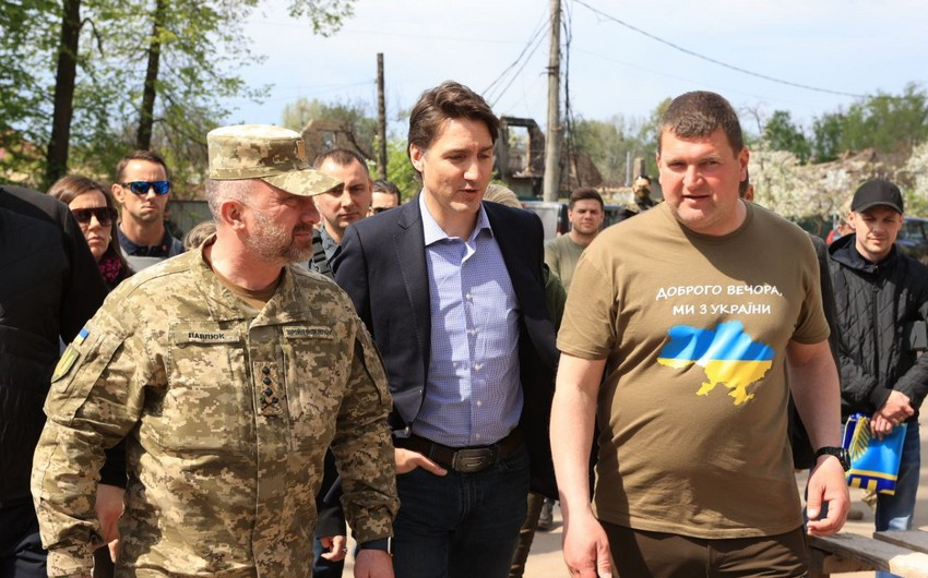 Kanadanın baş naziri də Ukraynada - FOTO