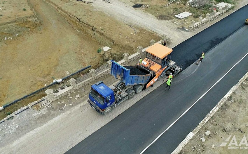Aşağı Güzdək avtomobil yolu yenidən qurulur - FOTO/VİDEO