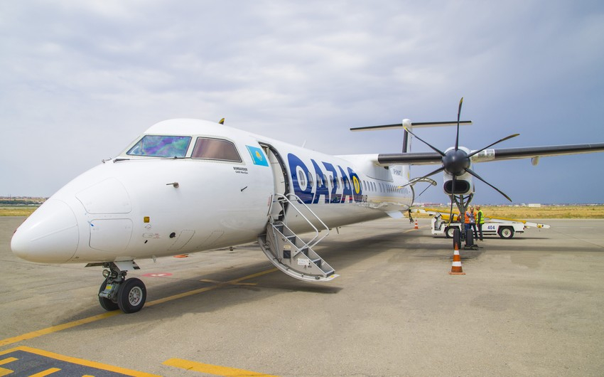 Heydər Əliyev Beynəlxalq Aeroportu “Qazaq Air”in ilk reysini qəbul edib