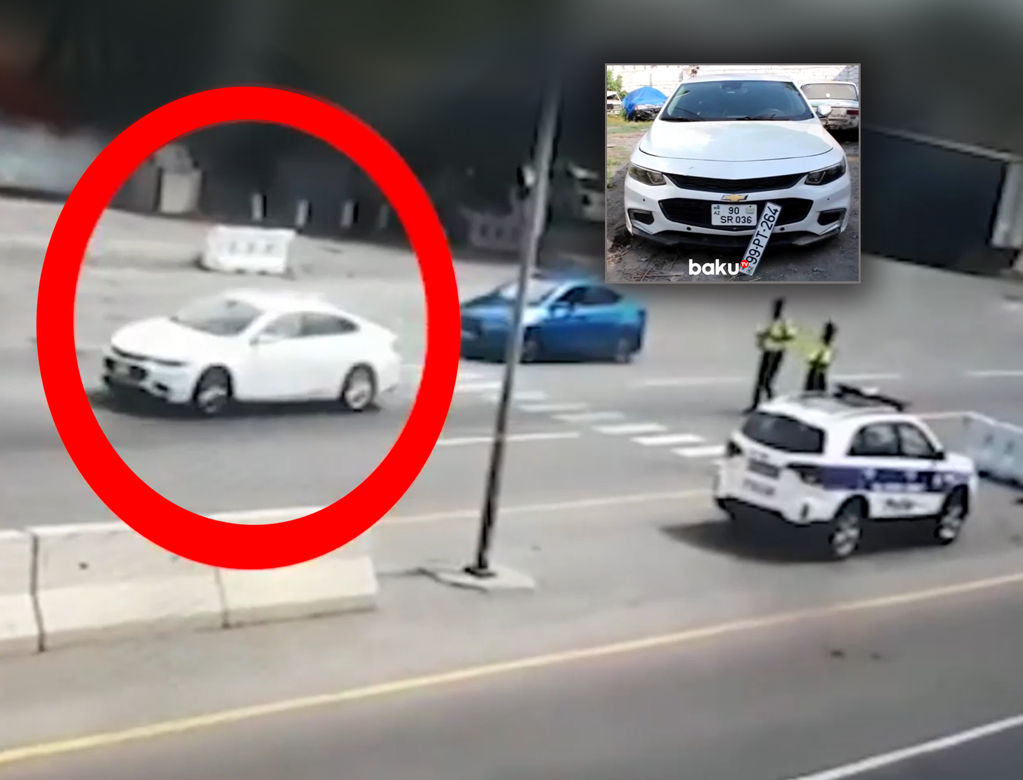 Polisdən qaçan sürücü 5 avtomobili əzdi - ANBAAN VİDEO