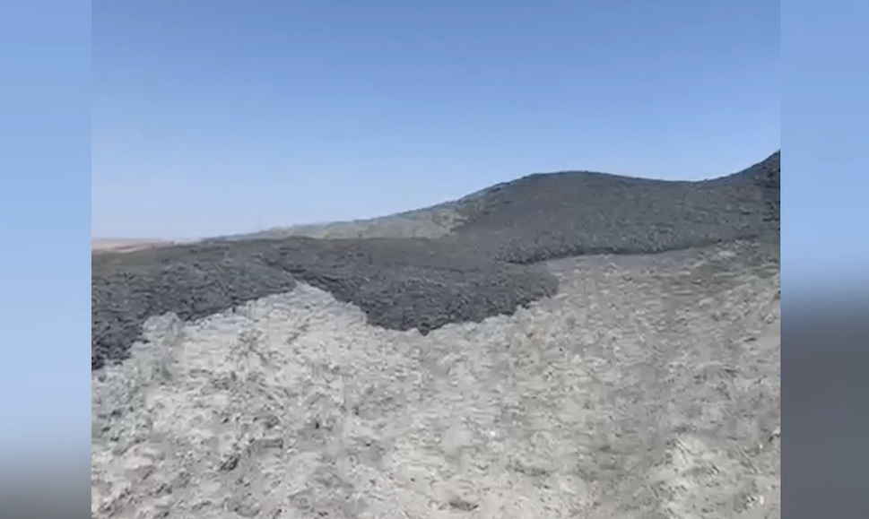 Lökbatanda palçıq vulkanının püskürdüyü ərazidən son görüntülər - VİDEO