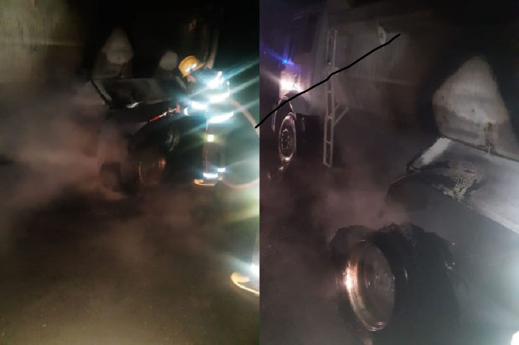 Sabirabadda yük avtomobili yanıb - VİDEO