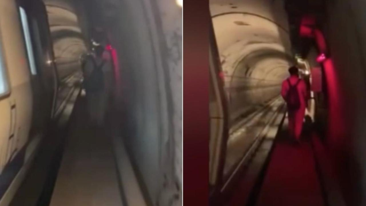 İstanbul metrosunda problem - İnsanlar tunellə hərəkət etdilər - VİDEO