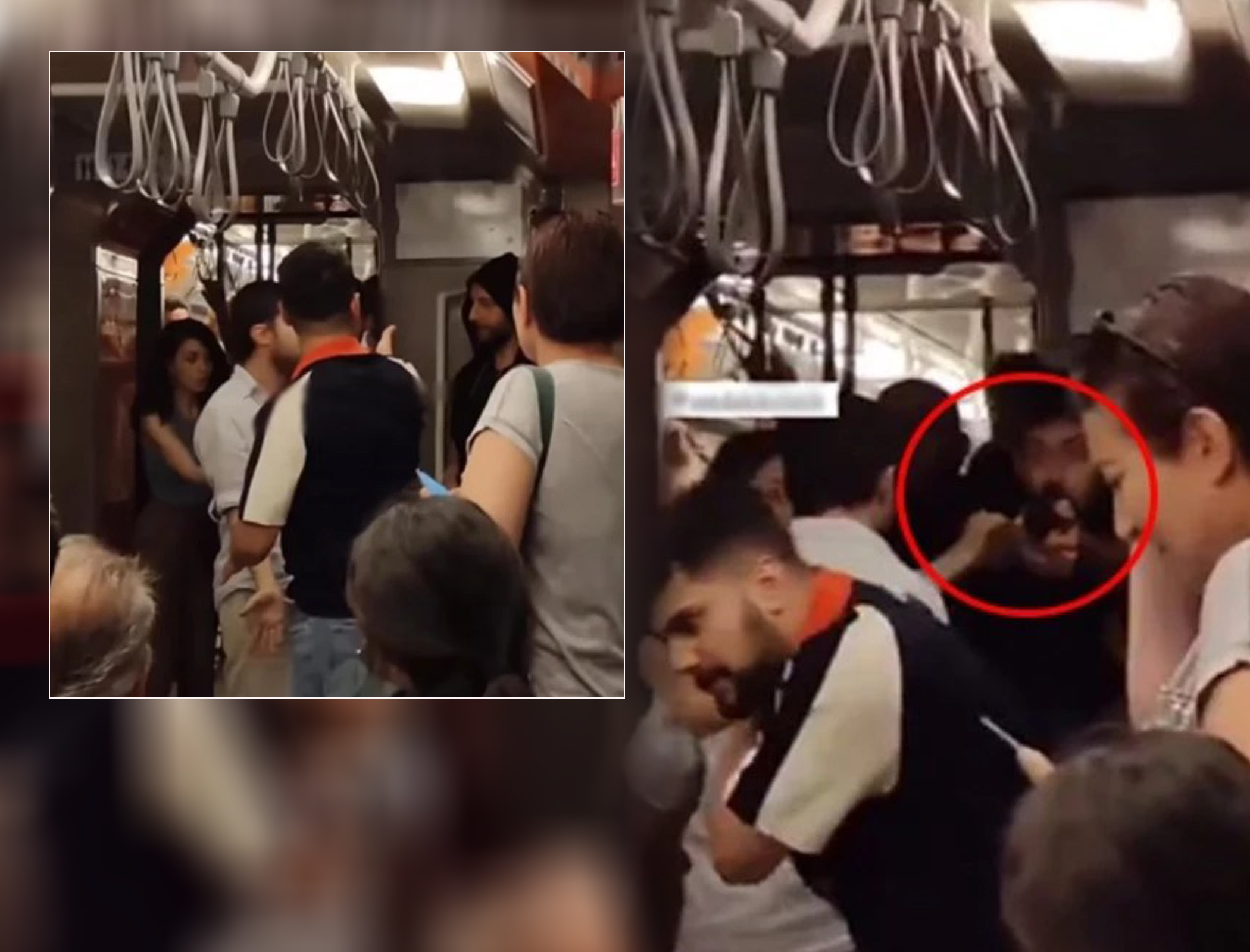 İstanbul metrosunda qorxulu anlar: Dava saldığı şəxsə silahla hücum etdi - ANBAAN VİDEO