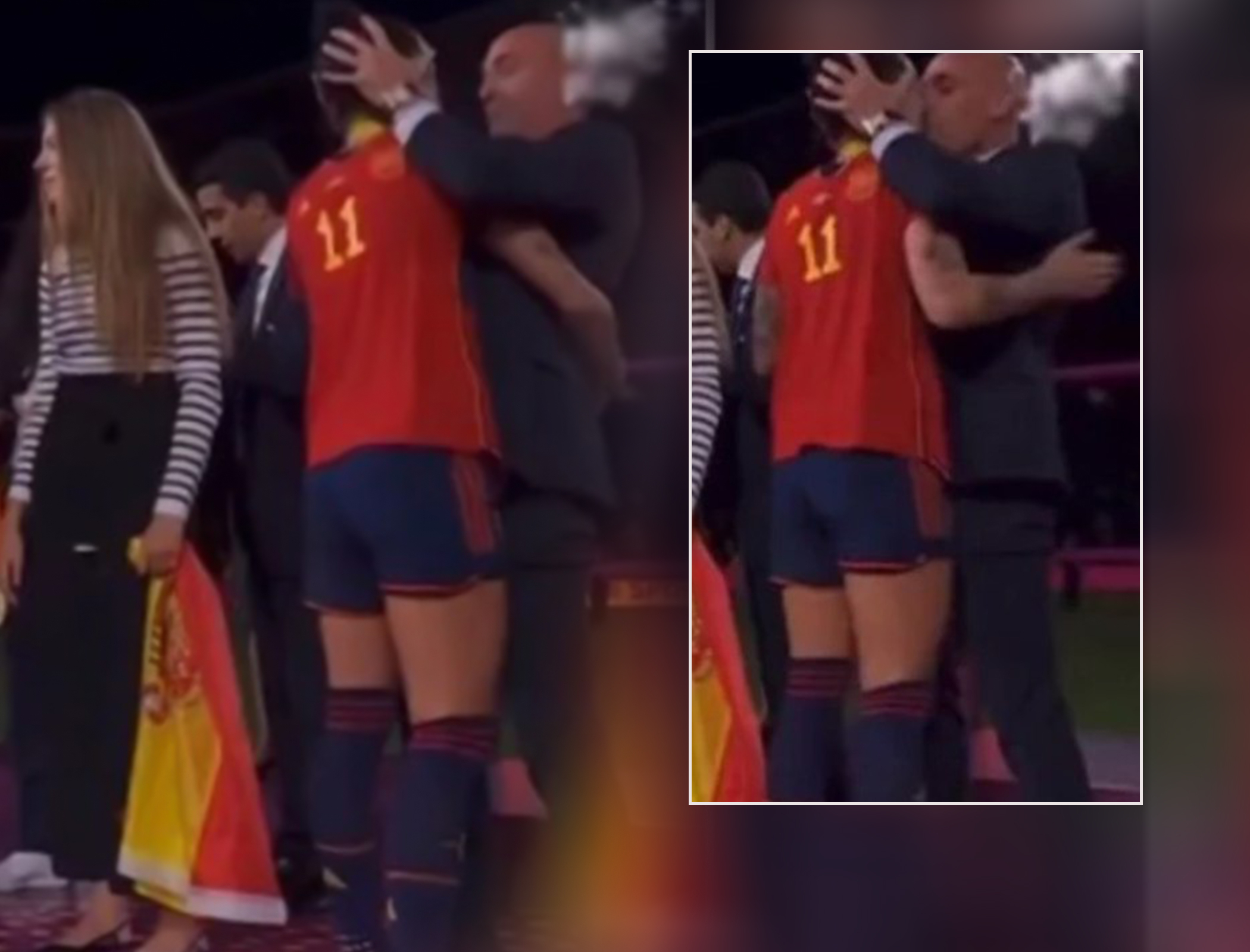 Dünya Kubokunda qalmaqal: Federasiya prezidenti qadın futbolçunu dodaqlarından öpdü - VİDEO