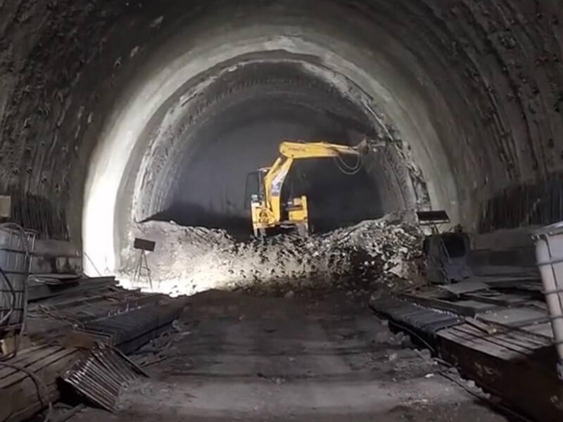 İsmayıllı yolundakı tunelin içindən ilk görüntülər - VİDEO
