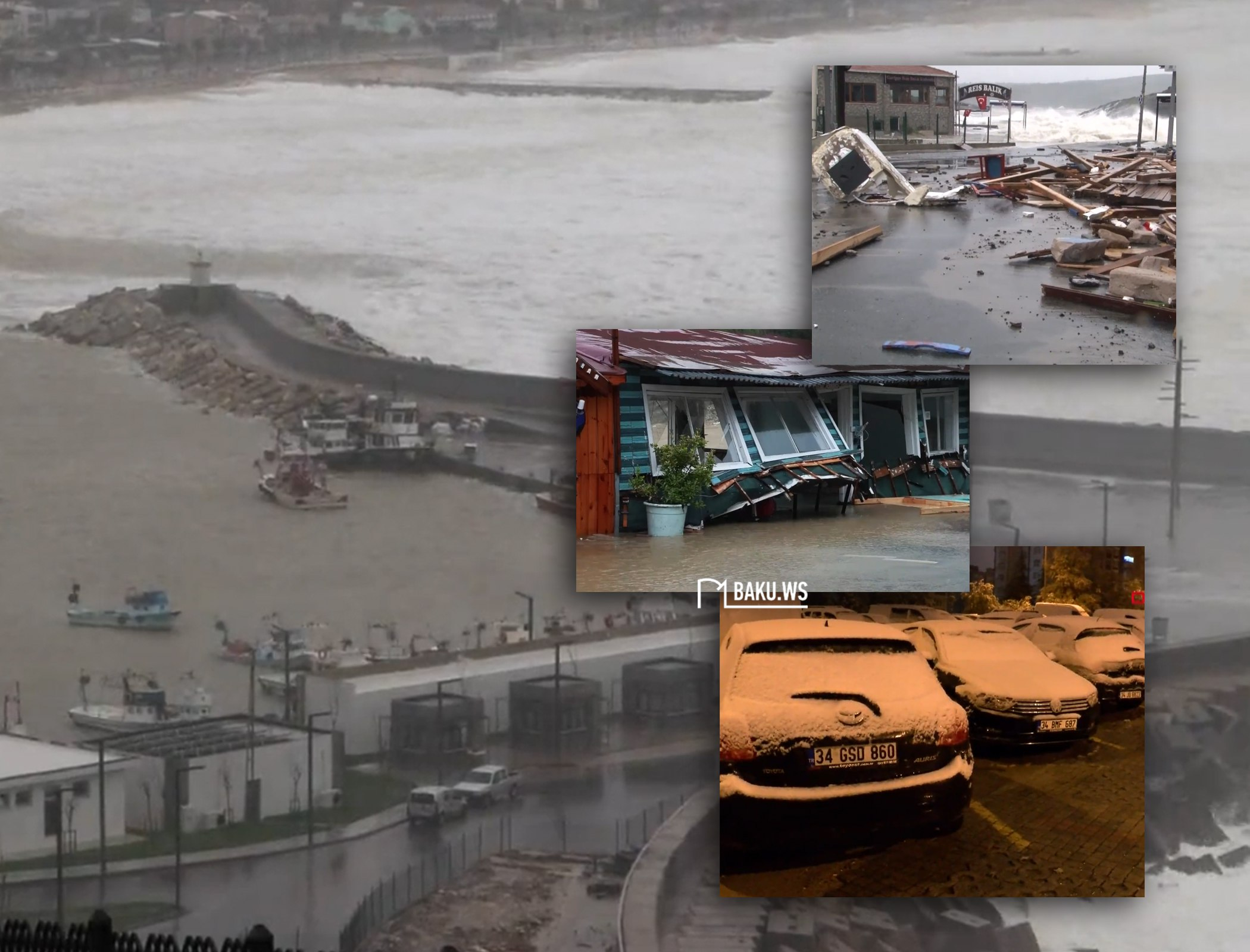 İstanbulda fırtına - Restoranlar suya qərq oldu - FOTO/VİDEO