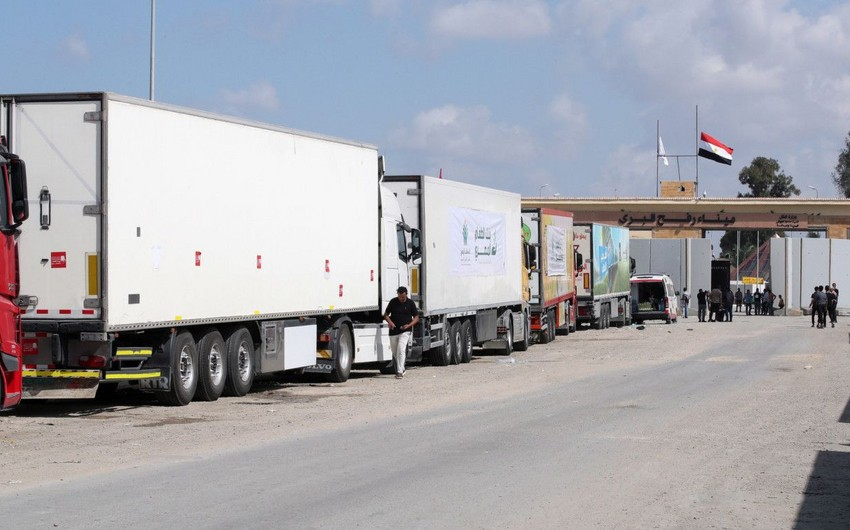 Qəzzanın şimalına 50 yük maşınından ibarət humanitar yardım çatdırılıb