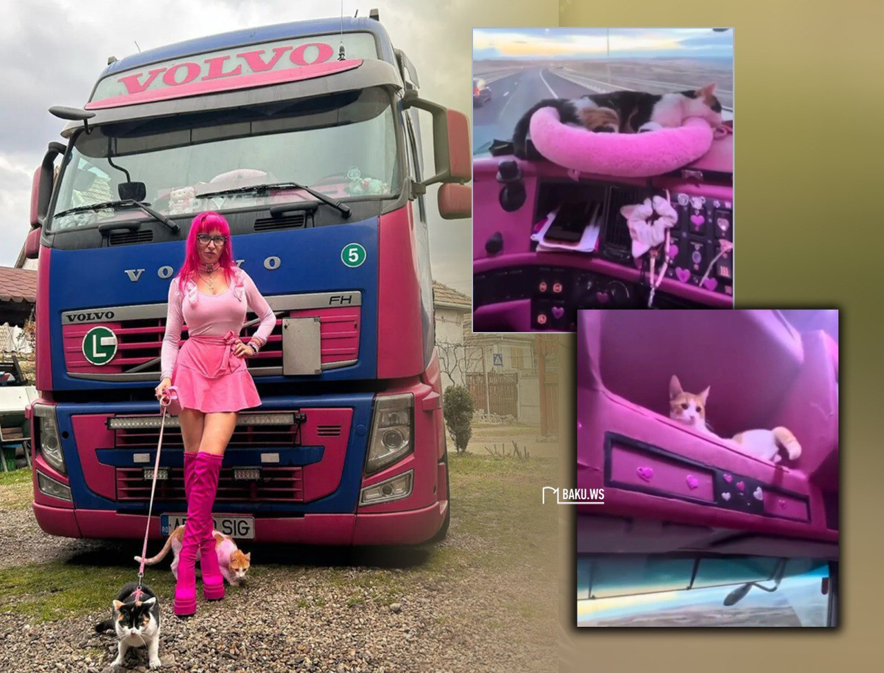 Yük maşını sürücüsü "Barbie" obrazı sayəsində məşhurlaşıb - VİDEO