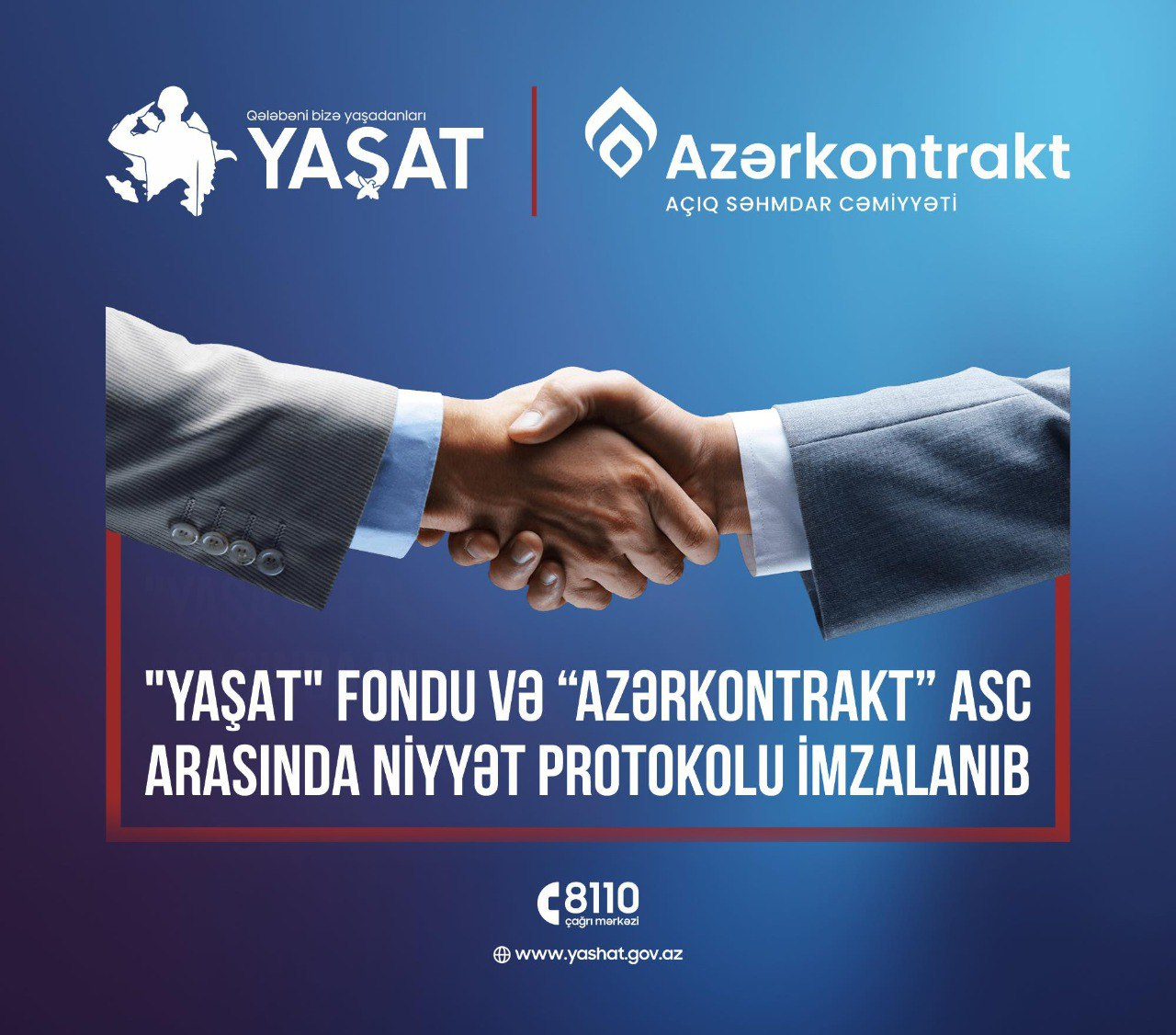 “YAŞAT” Fondu və “Azərkontrakt” niyyət protokolu imzalayıb