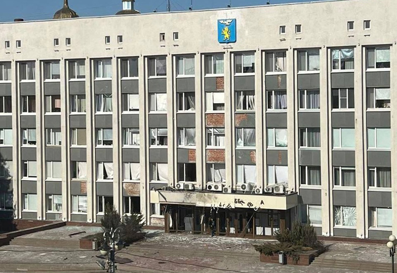 Belqorod administrasiyasının binasına Ukrayna PUA-sı çırpılıb - FOTO