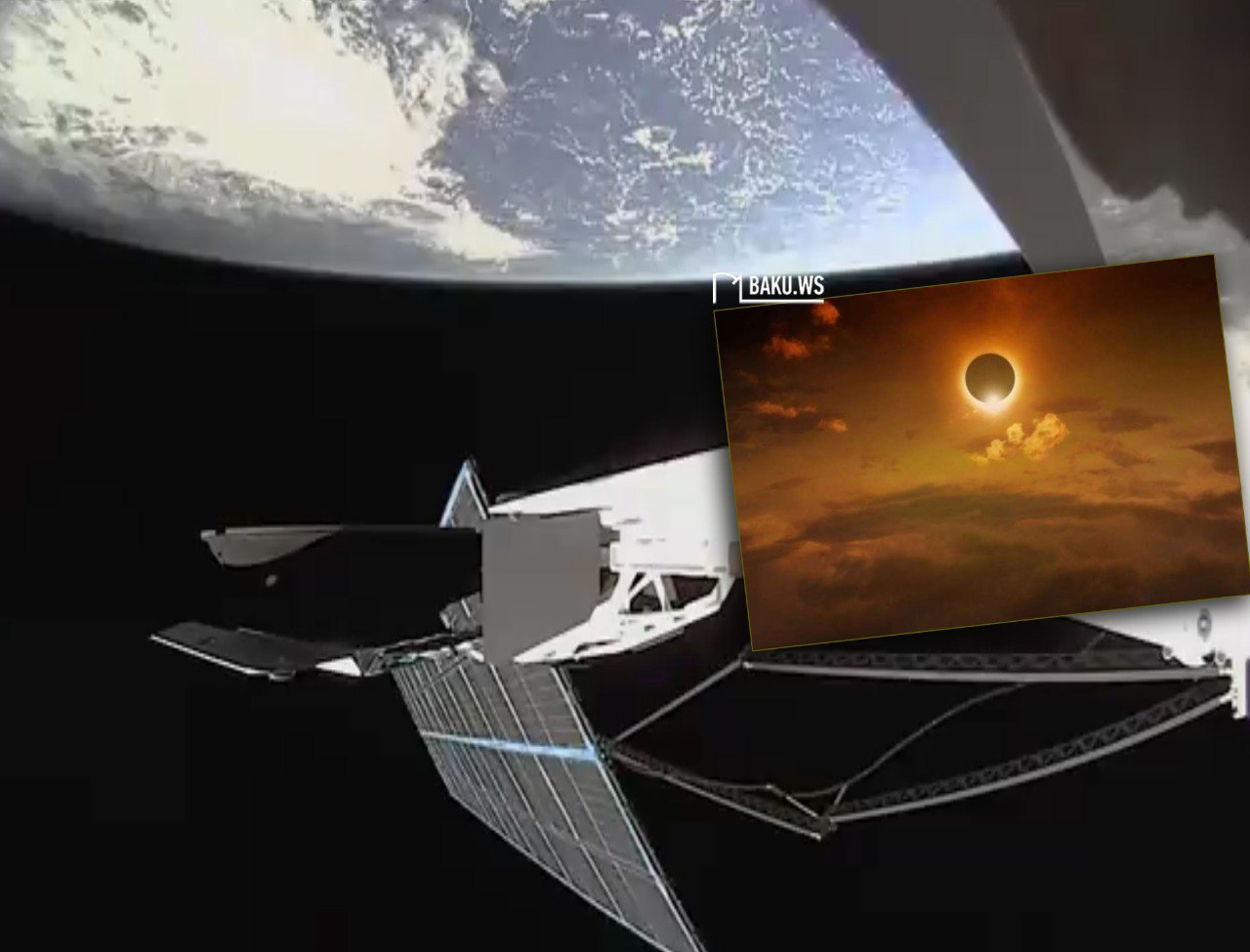 Tam Günəş tutulması “SpaceX” kosmik gəmisindən belə görünüb - VİDEO