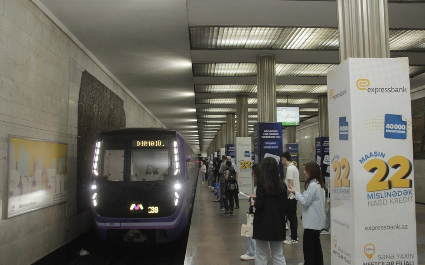 Metronun bu stansiyasında işıqlandırma sistemi yenilənib - FOTO